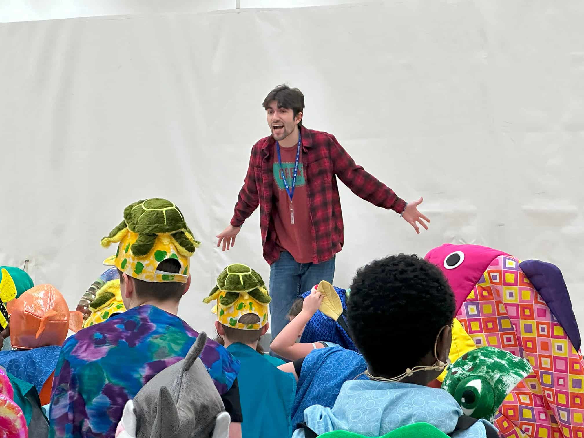 Zach provides some last-minuite encouragement to his students